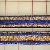 Metallic Ribbon - 7/8-inch Vintage Blue and Metallic Gold Close-Out